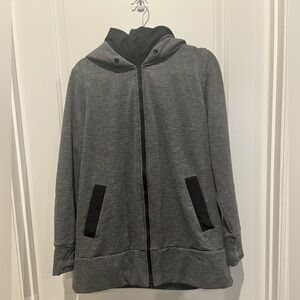 Athleta Gray and Black Hoodie Sweatshirt